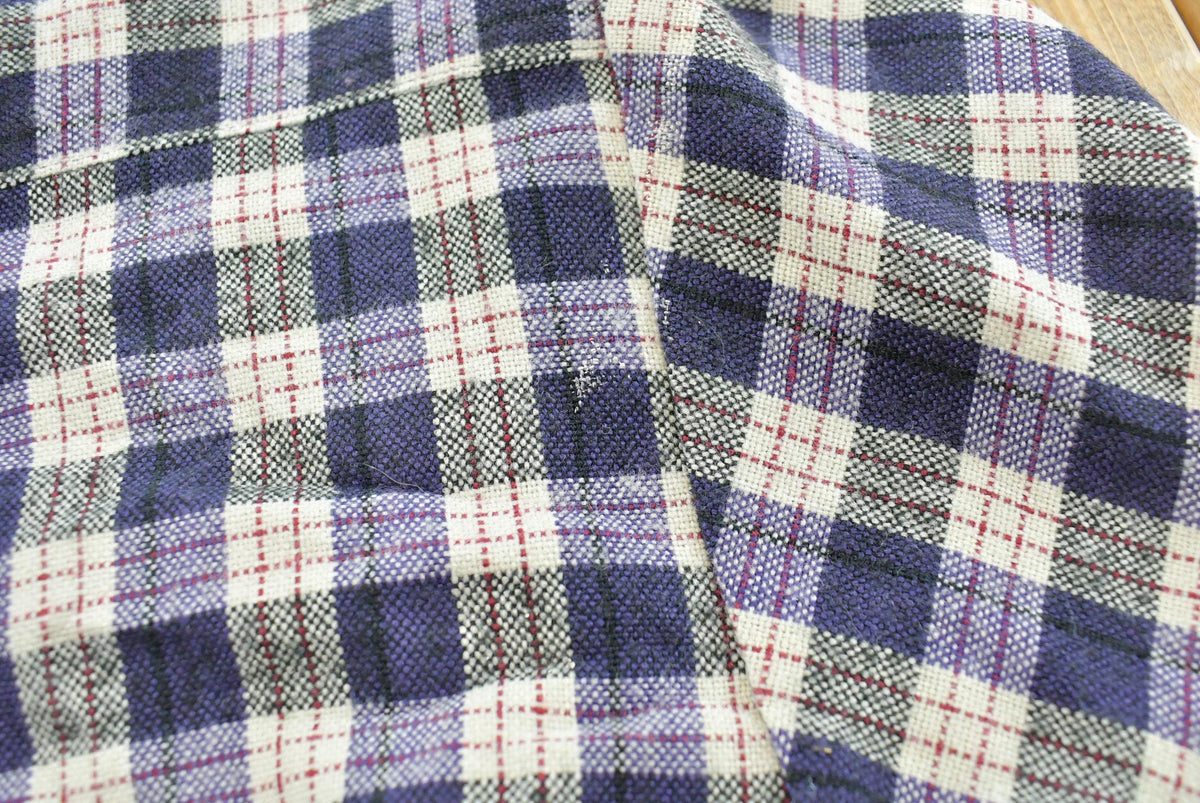 Vintage 1990s Windridge Plaid Acrylic Button Up Shirt Men's L / 80s Streetwear / Basic Layering Essential from propervintagecanada