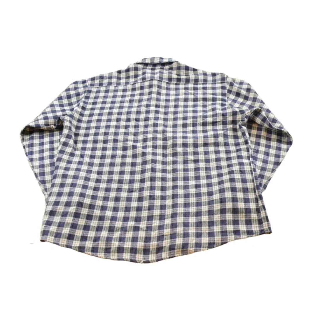 Vintage 1990s Windridge Plaid Acrylic Button Up Shirt Men's L / 80s Streetwear / Basic Layering Essential from propervintagecanada