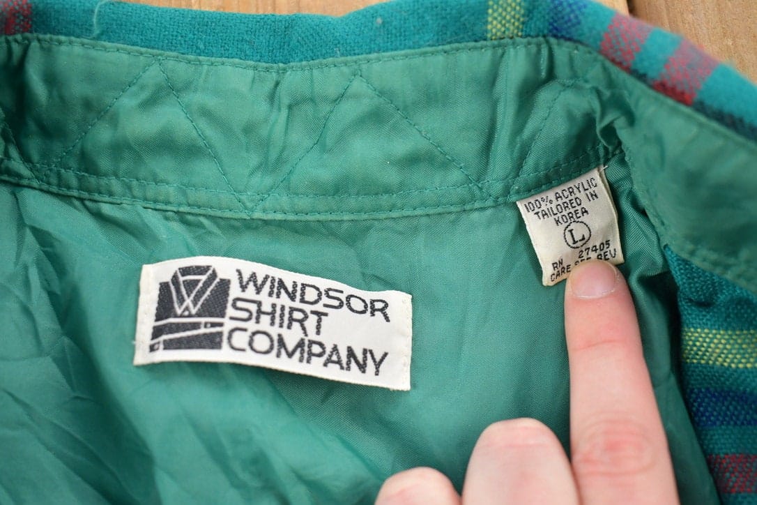 Vintage 1990s Windsor Shirt Company Plaid Flannel Button Up Shirt Men's Large from propervintagecanada