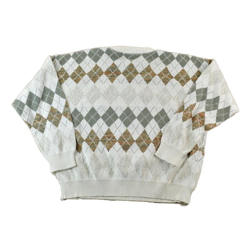 Vintage 1990s Windsor Shirt Upside Down Tag Knit Crewneck Sweater Men's XL from propervintagecanada