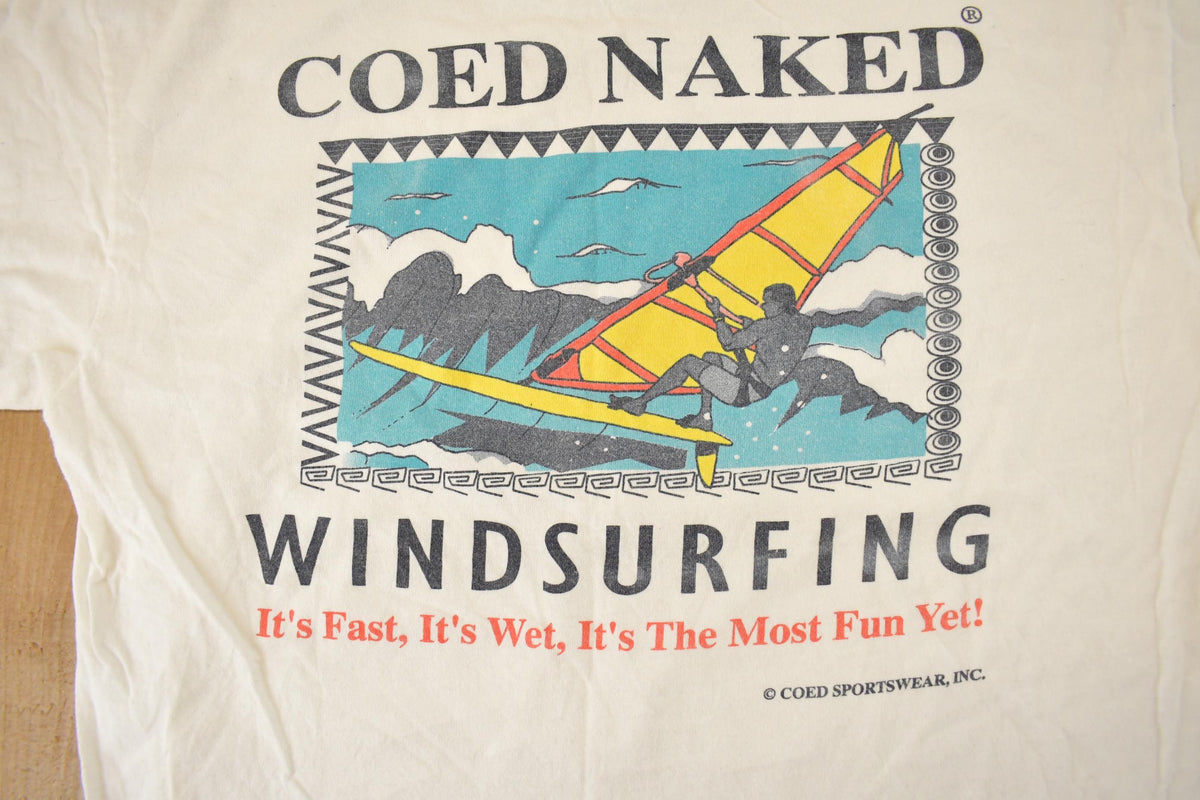 Vintage 1990s Windsurfing Nautical Sailing Graphic Single Stitch T-Shirt Men's L from propervintagecanada