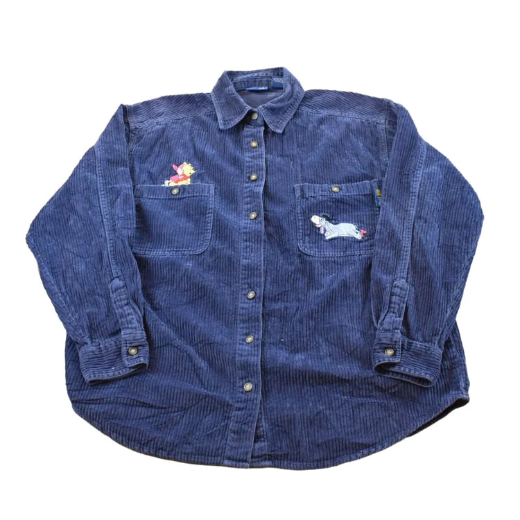 Vintage 1990s Winnie the Pooh Corduroy Button Up Shirt Women's XL from propervintagecanada