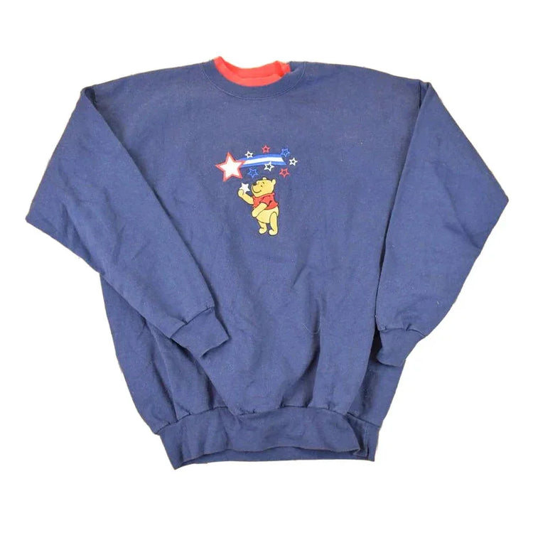 Vintage 1990s Winnie The Pooh Embroidered Double Collar Disney Crew Neck Sweater Men's L from propervintagecanada