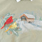 Vintage 1990s Winter Birds Cute Collared Embroidered Crewneck Sweater Men's XL from propervintagecanada