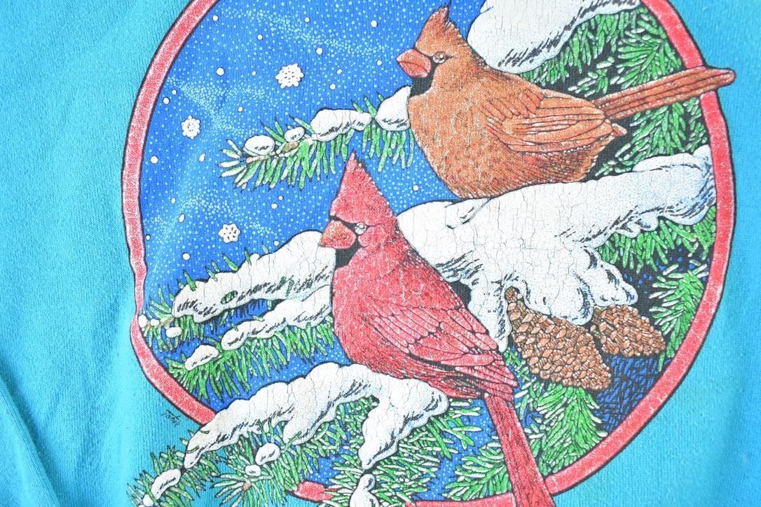 Vintage 1990s Winter Cardinal AOP Crewneck Sweatshirt Mens XL from propervintagecanada