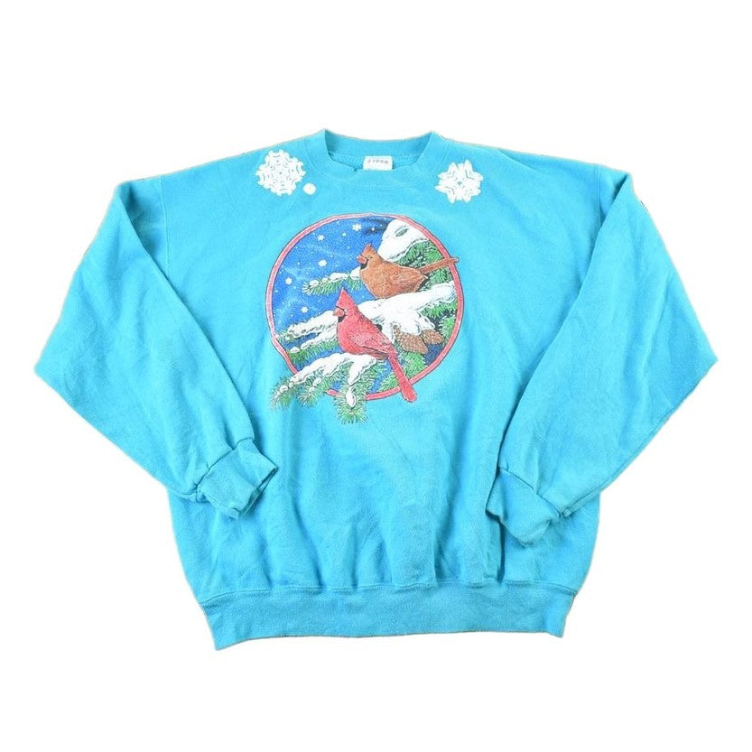 Vintage 1990s Winter Cardinal AOP Crewneck Sweatshirt Mens XL from propervintagecanada