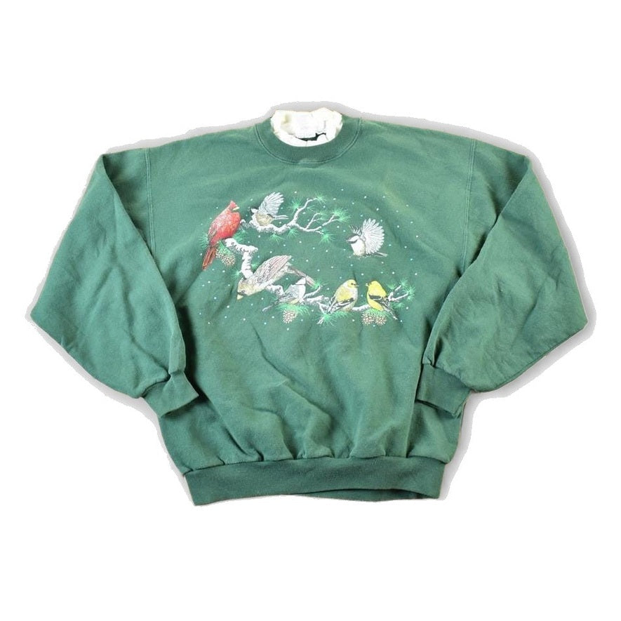 Vintage 1990s Winter Cardinal Double Collar Crewneck Sweatshirt Womens M from propervintagecanada