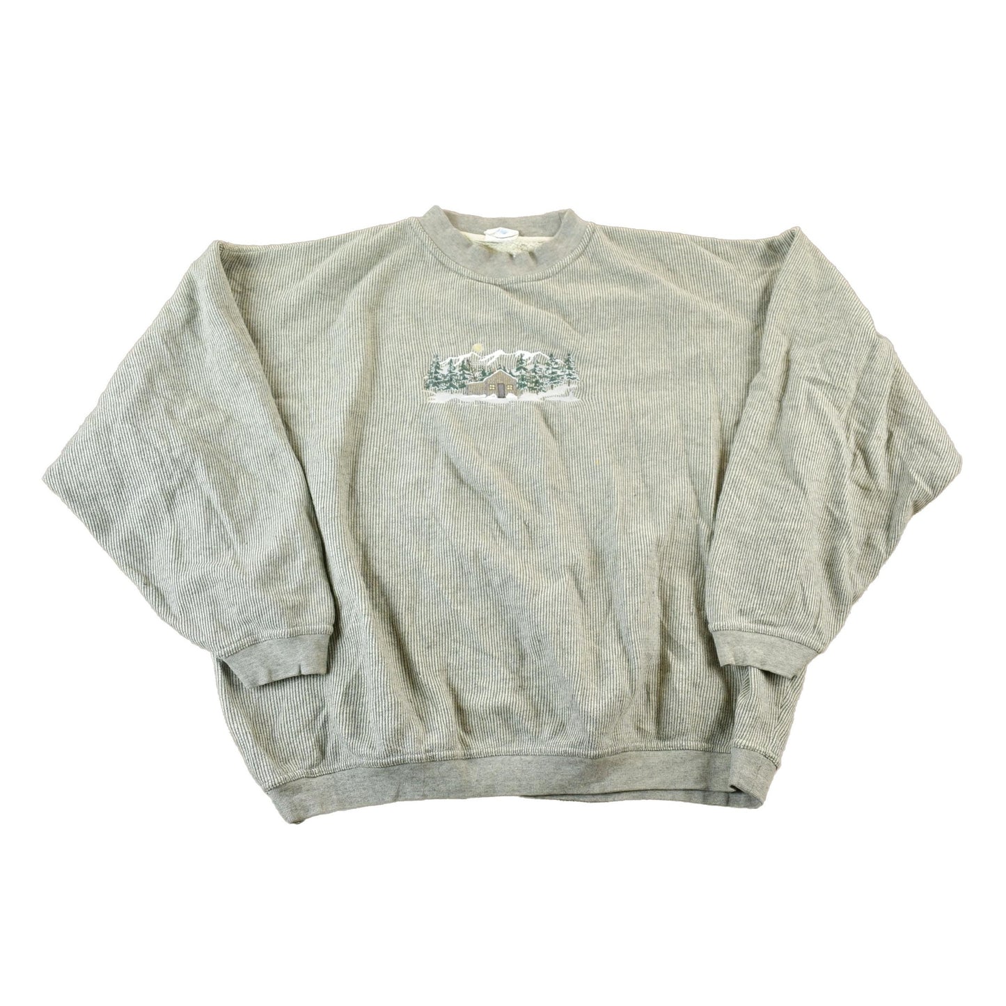 Vintage 1990s Winter Cottage Outdoorsman Crewneck Sweatshirt Men's XL from propervintagecanada