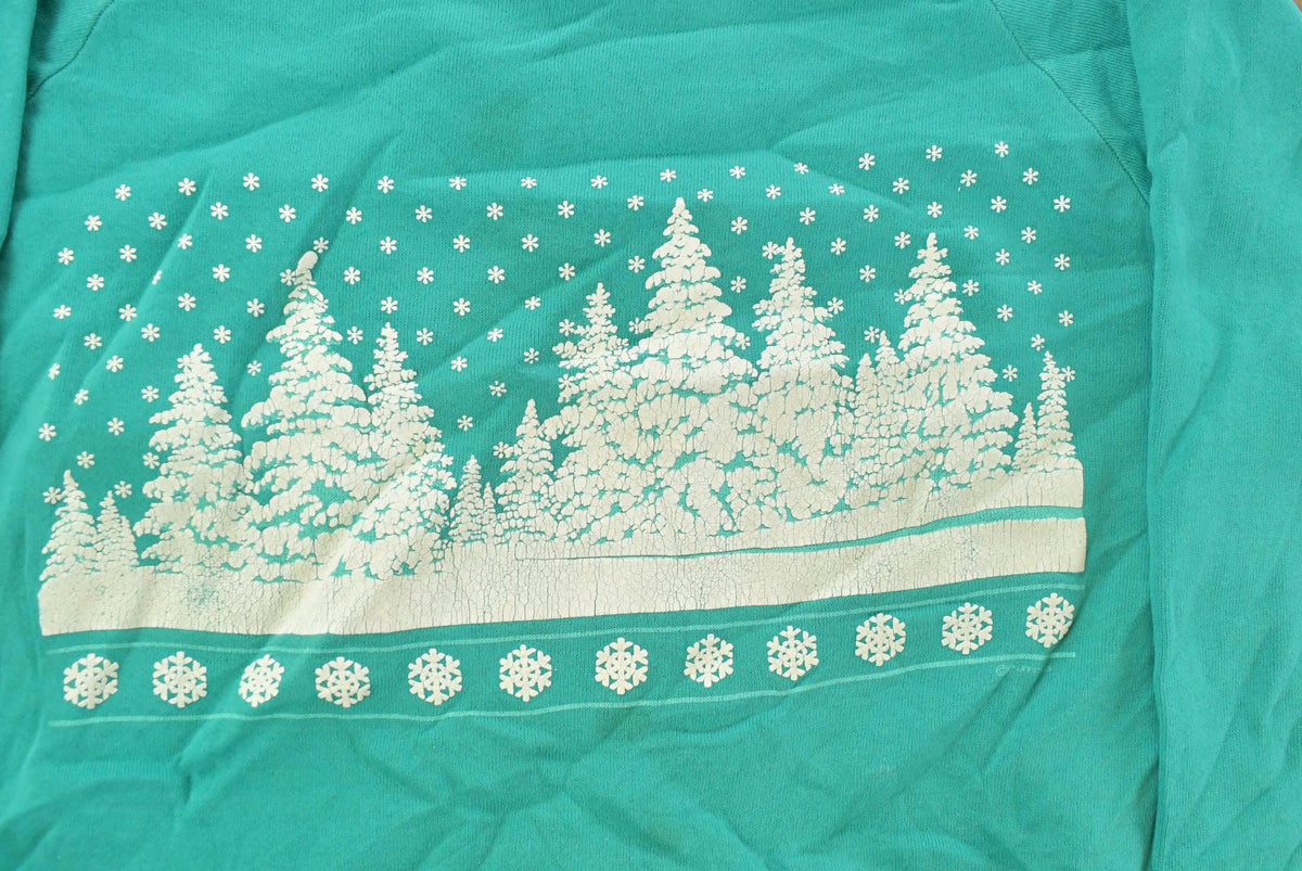 Vintage 1990s Winter Landscape Christmas Crewneck Sweatshirt Men's Medium from propervintagecanada