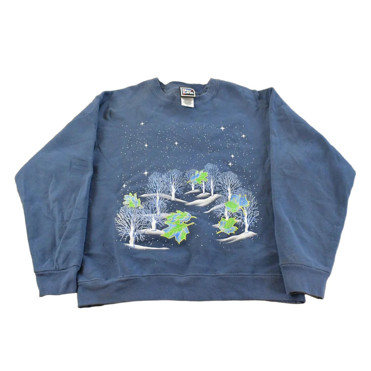 Vintage 1990s Winter Landscape Crewneck Sweatshirt Men's M from propervintagecanada