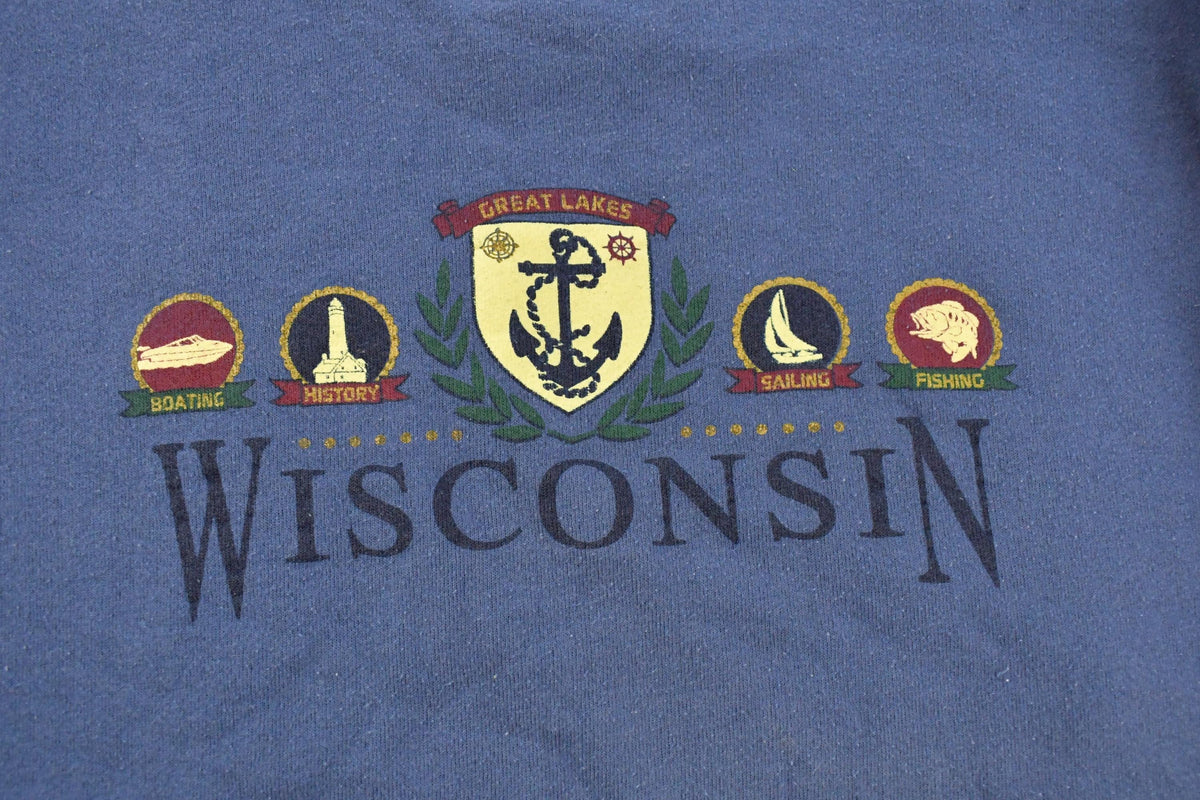 Vintage 1990s Wisconsin Travel Souvinir Crewneck Sweatshirt Men's XL from propervintagecanada