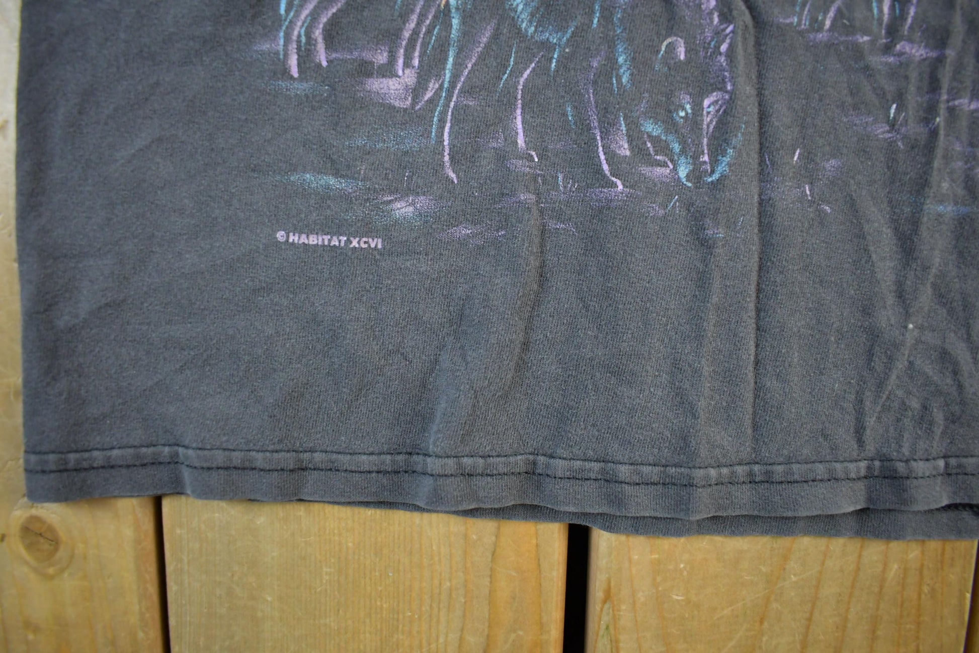 Vintage 1990s Wolf All Over Print Graphic T-Shirt Men's Large from propervintagecanada