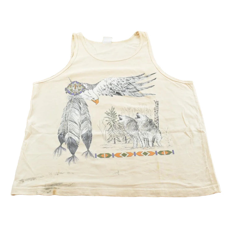 Vintage 1990s Wolf And Eagle Outdoors Tank Top T-Shirt Men's L from propervintagecanada