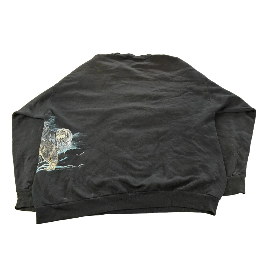 Vintage 1990s Wolf Graphic Print Crewneck Sweatshirt Mens 2XL from propervintagecanada
