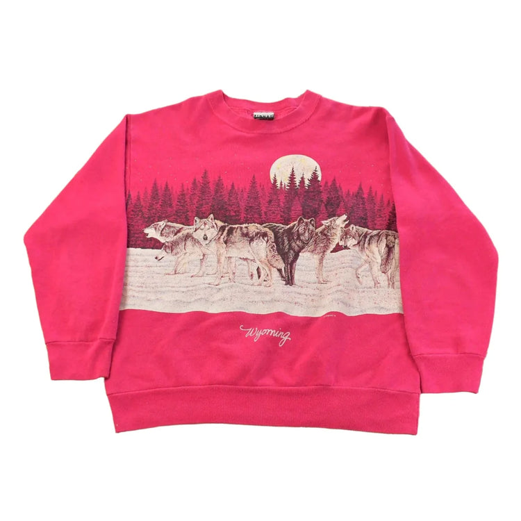 Vintage 1990s Wolves Wyoming Crewneck Sweatshirt Men's M from propervintagecanada