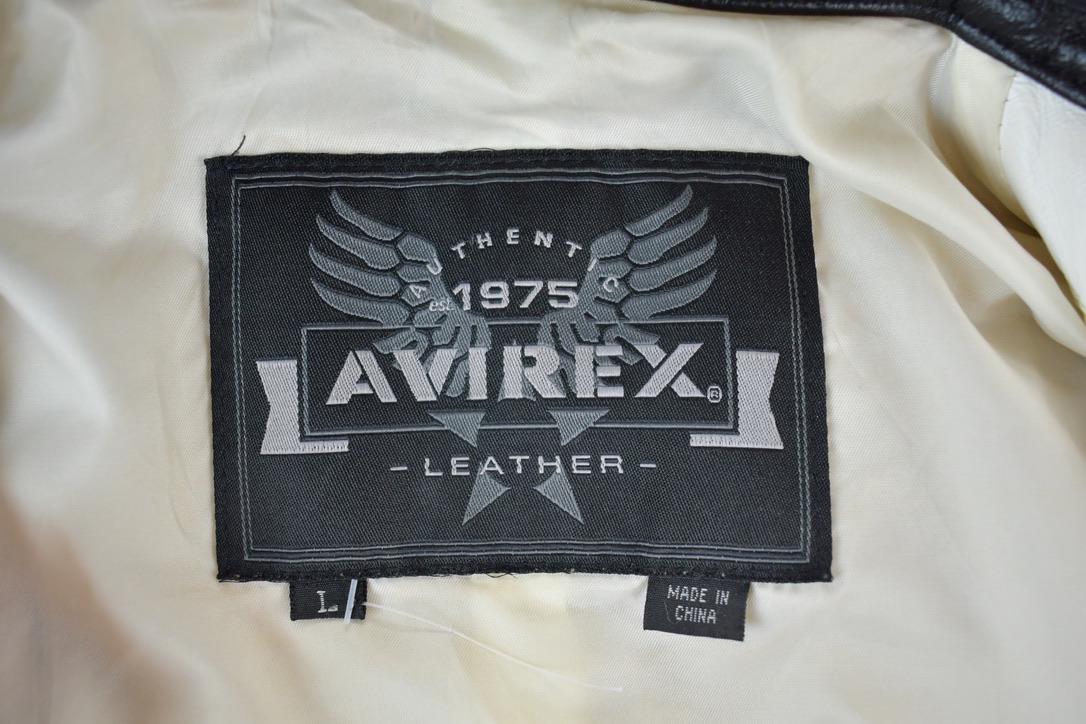 Vintage 1990s Womens Avirex Cafe Racer Leather Biker Jacket Made In USA from propervintagecanada