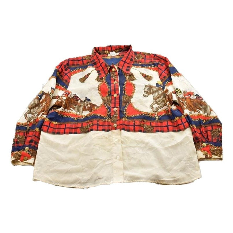 Vintage 1990s Womens Western Graphic Button Up Shirt Women's XL from propervintagecanada