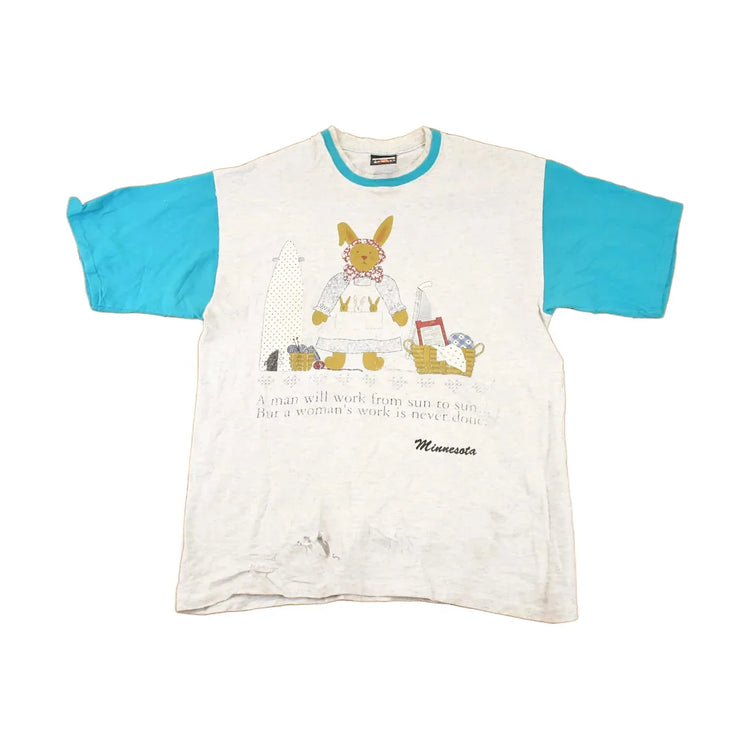 Vintage 1990s Womens Work Souvenir Bunny Double Collar T-Shirt Women's L from propervintagecanada