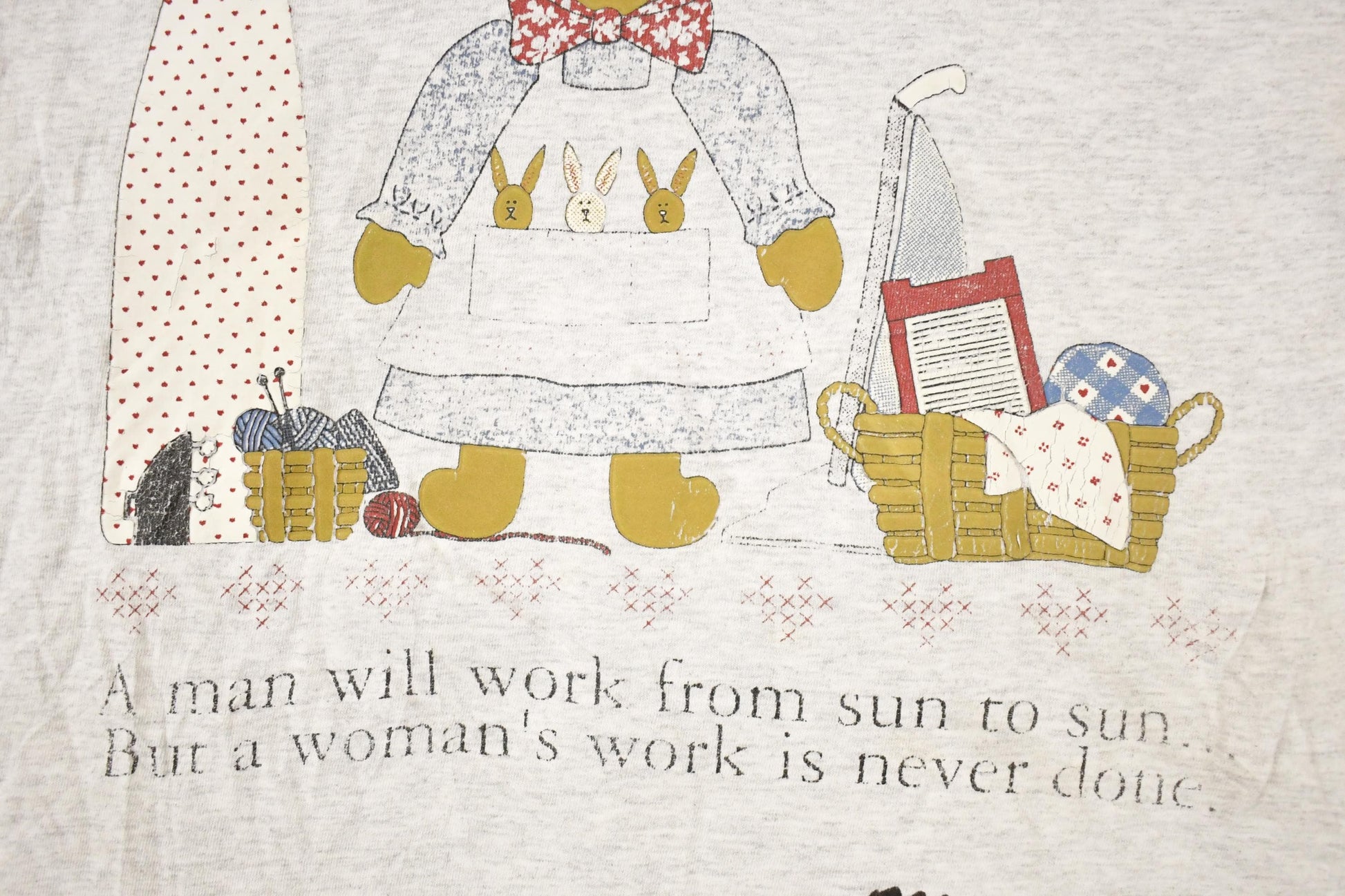 Vintage 1990s Womens Work Souvenir Bunny Double Collar T-Shirt Women's L from propervintagecanada