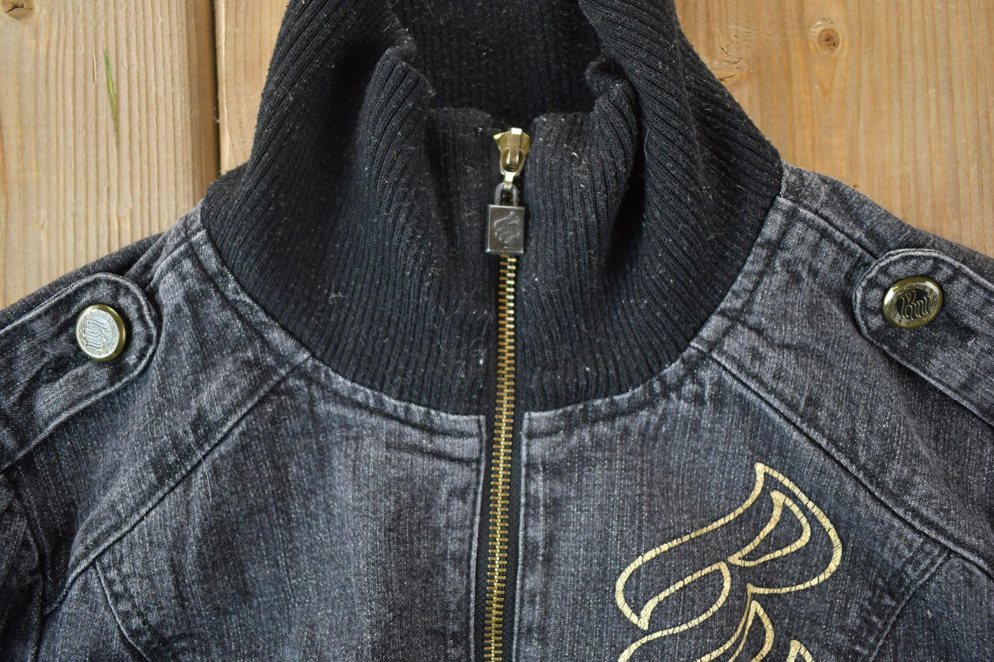 Vintage 1990s Womens XXS Rocawear Embroidered Jean Jacket from propervintagecanada