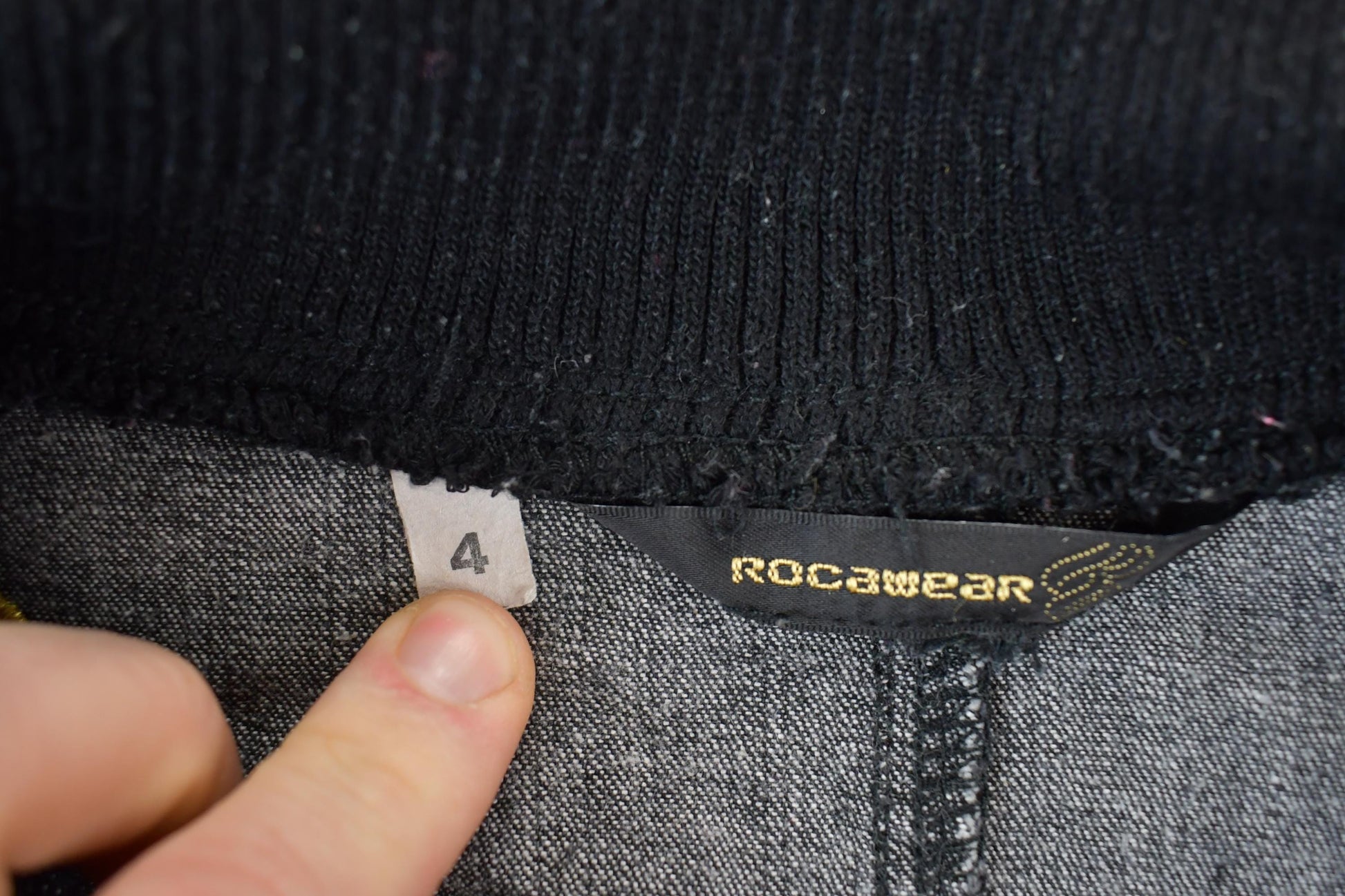 Vintage 1990s Womens XXS Rocawear Embroidered Jean Jacket from propervintagecanada
