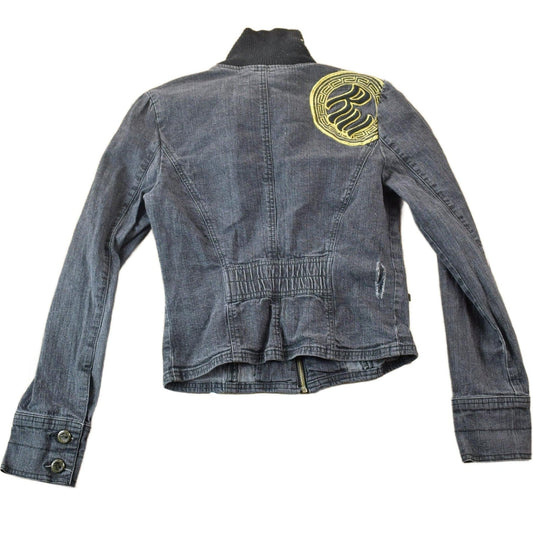 Vintage 1990s Womens XXS Rocawear Embroidered Jean Jacket from propervintagecanada