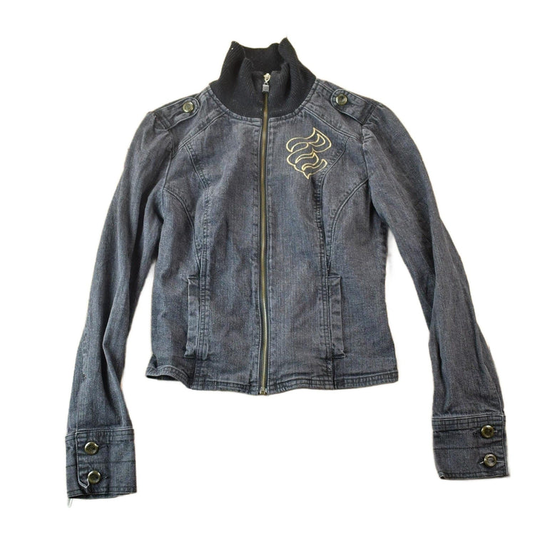 Vintage 1990s Womens XXS Rocawear Embroidered Jean Jacket from propervintagecanada