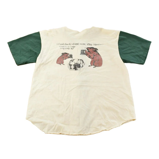 Vintage 1990s Woodchucks Hunter Lodge Baseball Jersey Shirt Men's XL from propervintagecanada