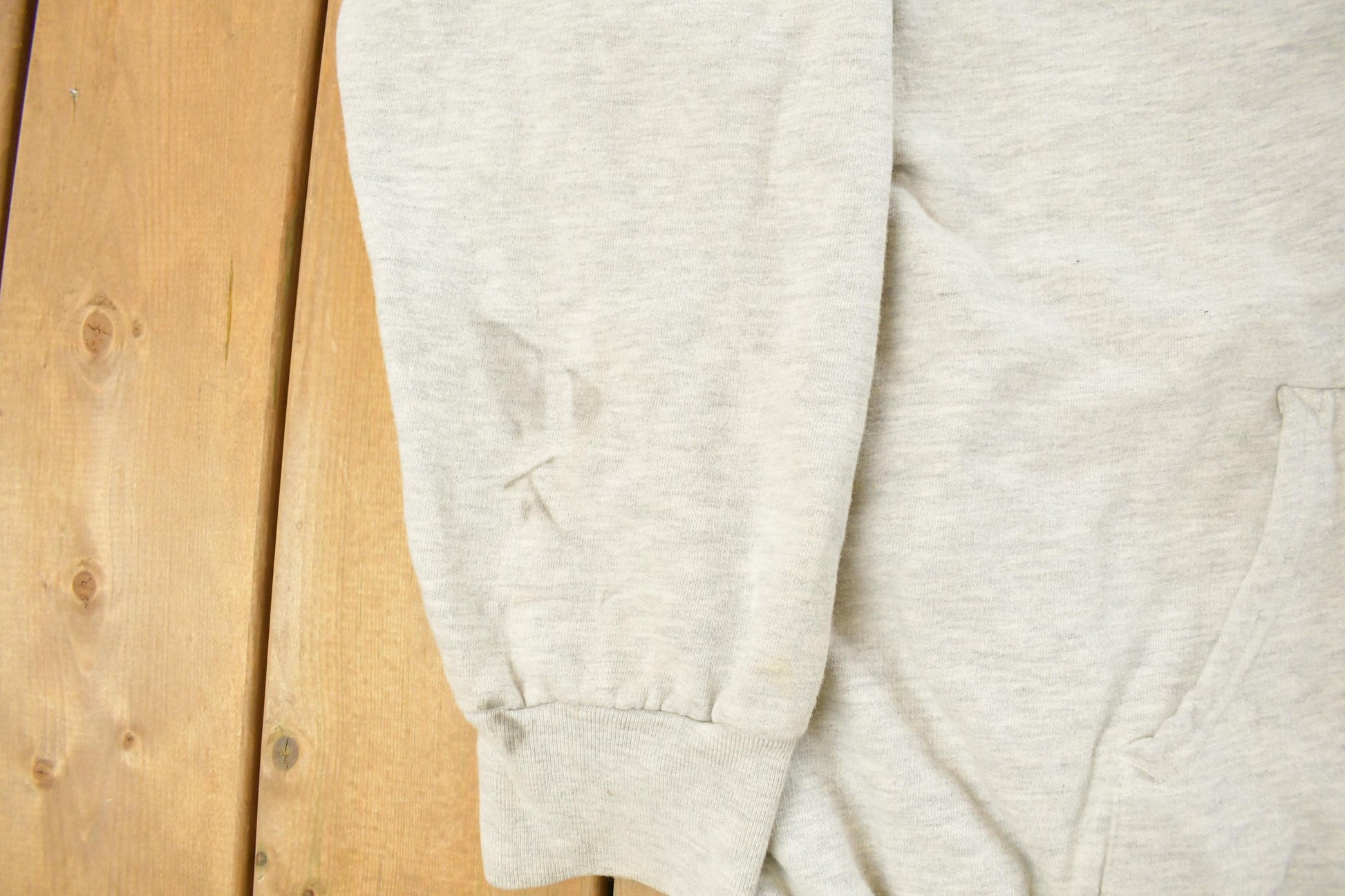 Vintage 1990s Woodland Blank Grey Thermal Lined Hoodie Men's XL from propervintagecanada