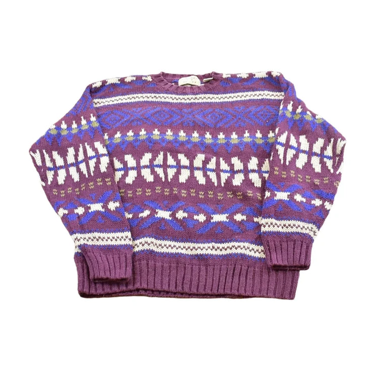 Vintage 1990s Woods And Gray Knit Cotton Crewneck Sweater Men's M from propervintagecanada