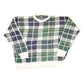 Vintage 1990s Woods And Gray Plaid Knit Crewneck Sweater Men's XL from propervintagecanada