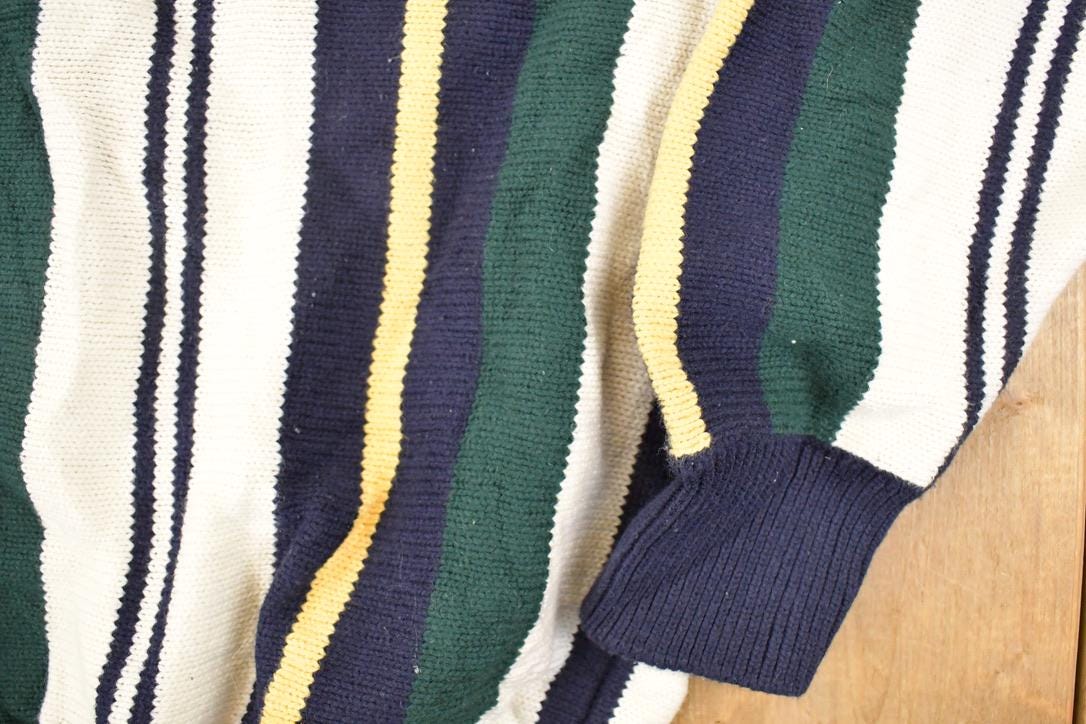 Vintage 1990s Woods And Gray Plaid Knit Crewneck Sweater Men's XL from propervintagecanada