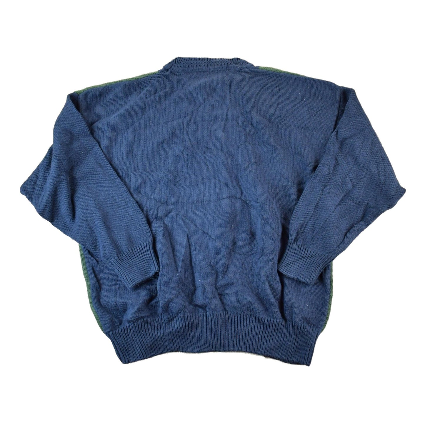 Vintage 1990s Woods And Grey Argyle Knit Abstract Pattern 100% Cotton Crewneck Sweater Men's XL from propervintagecanada