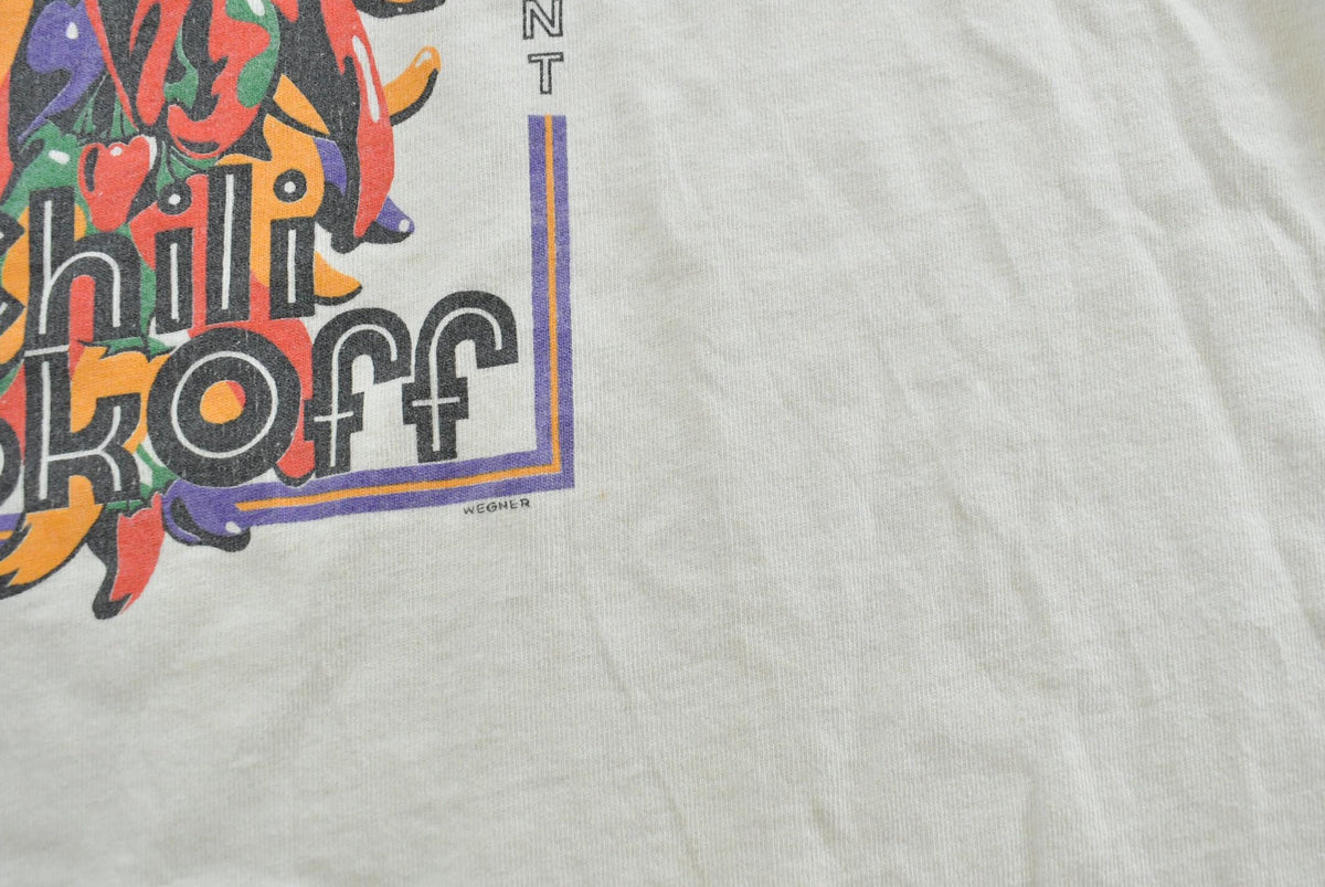 Vintage 1990s Woodstock Vermont Chili Cook Off Long Sleeve Souvenir T-Shirt Men's L from propervintagecanada