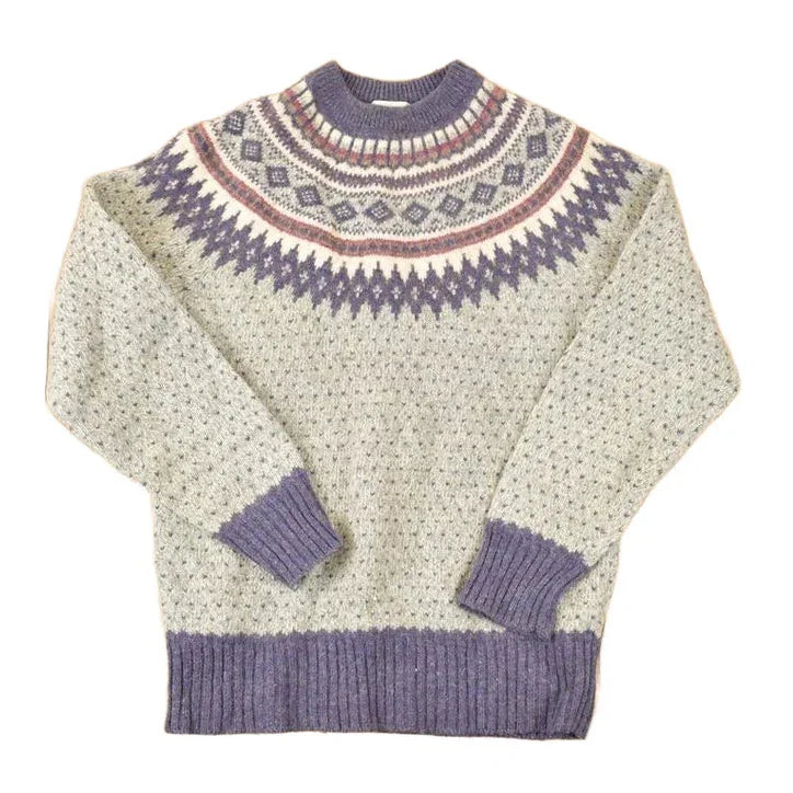Vintage 1990s Woolrich Abstract Knit Crewneck Sweater Womens L from propervintagecanada