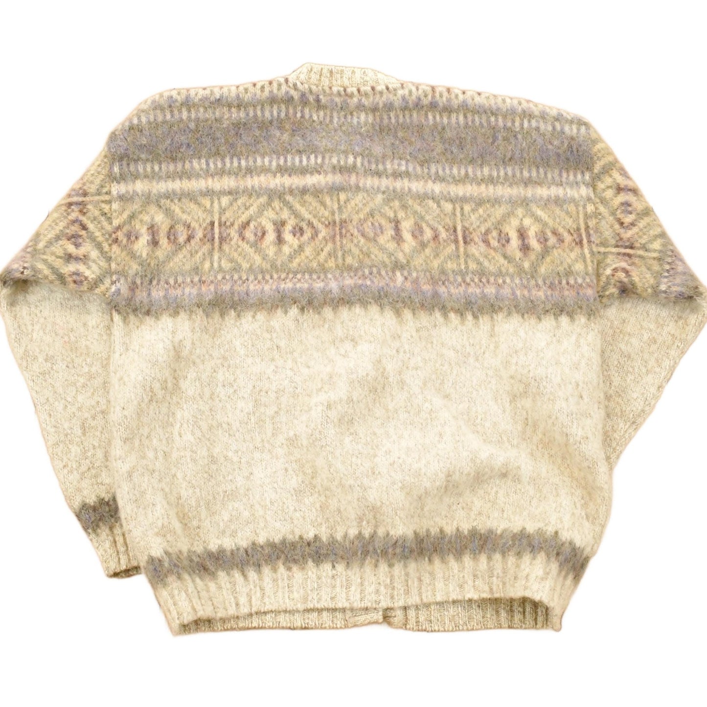 Vintage 1990s Woolrich Abstract Wool Knit Cardigan Sweater Women's L from propervintagecanada