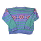 Vintage 1990s Woolrich Cotton Cable Chunky Knit Aztec Pattern Crewneck Sweater Men's XL from propervintagecanada
