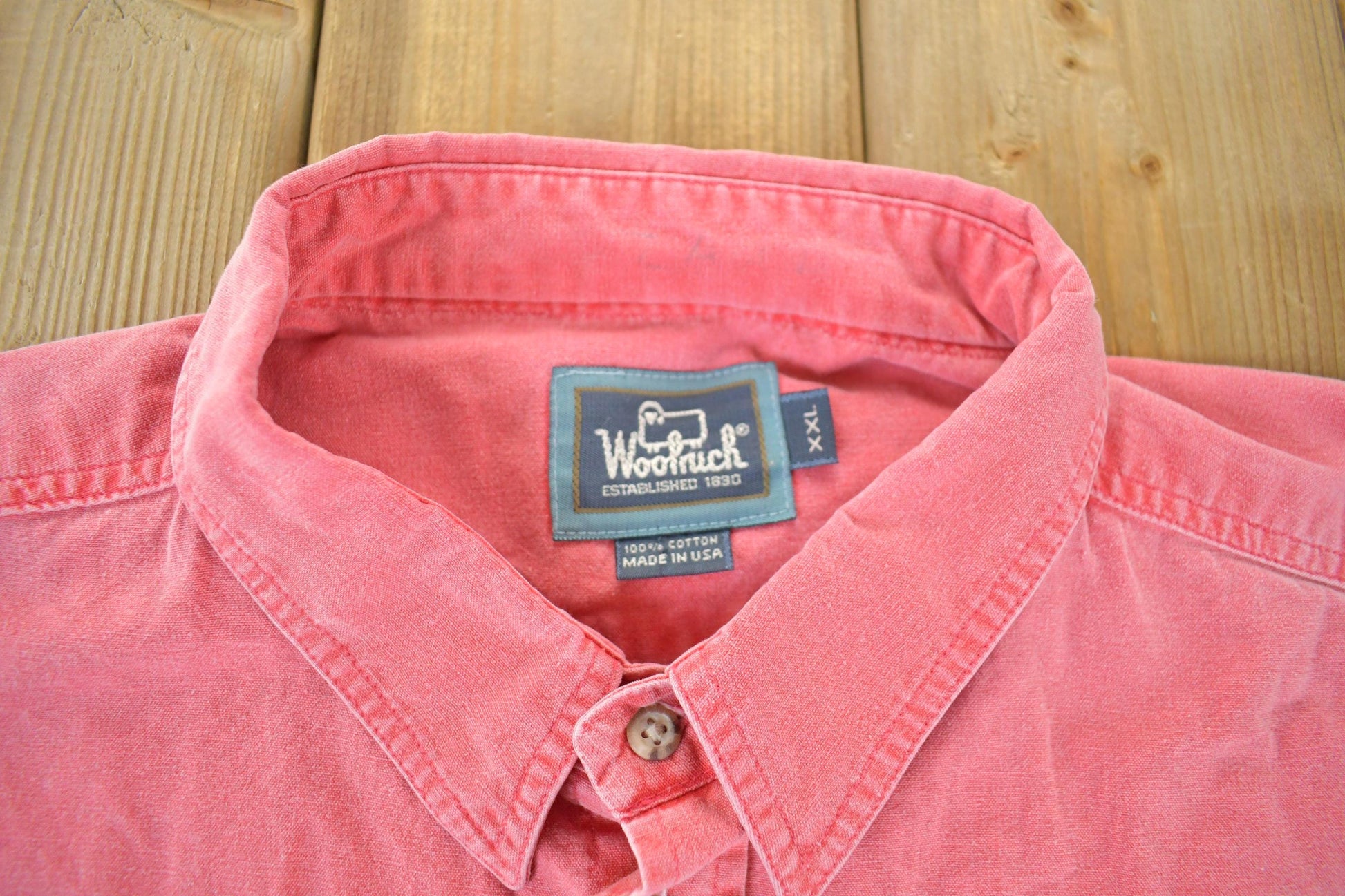 Vintage 1990s Woolrich Ducks Unlimited Sun Faded Button Up Shirt Men's 2XL from propervintagecanada
