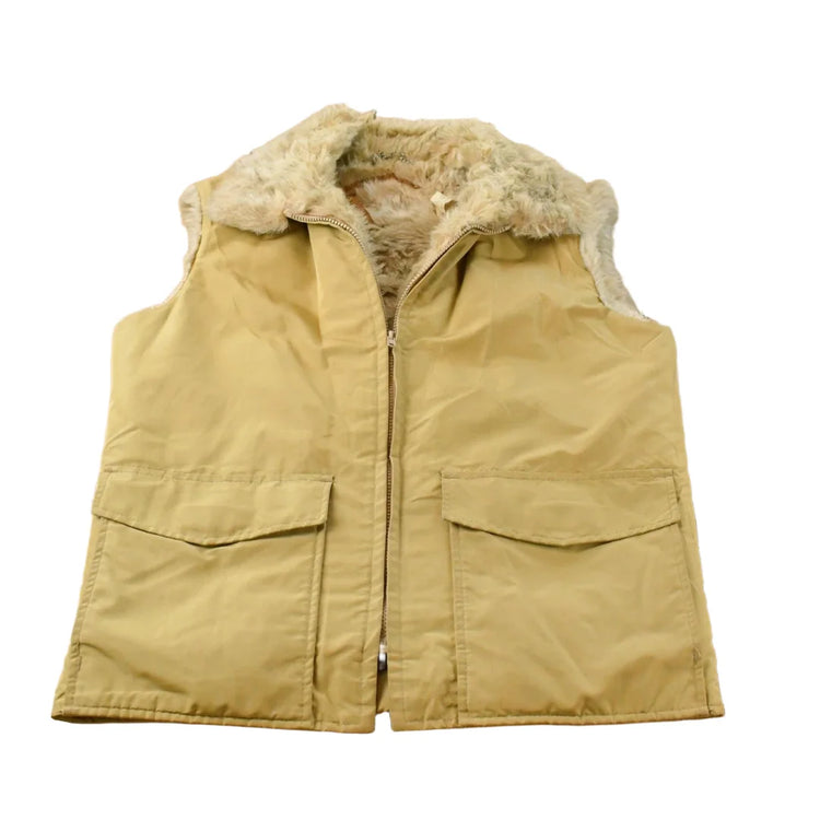 Vintage 1990s Woolrich Faux Fur Full Zip Vest Jacket Men's M from propervintagecanada