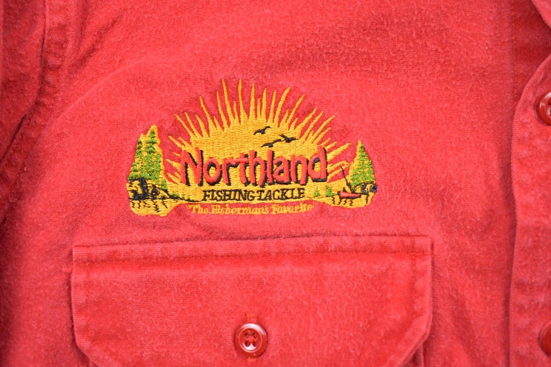 Vintage 1990s Woolrich Northland Fishing Tackle Button Up Shirt Men's Large from propervintagecanada