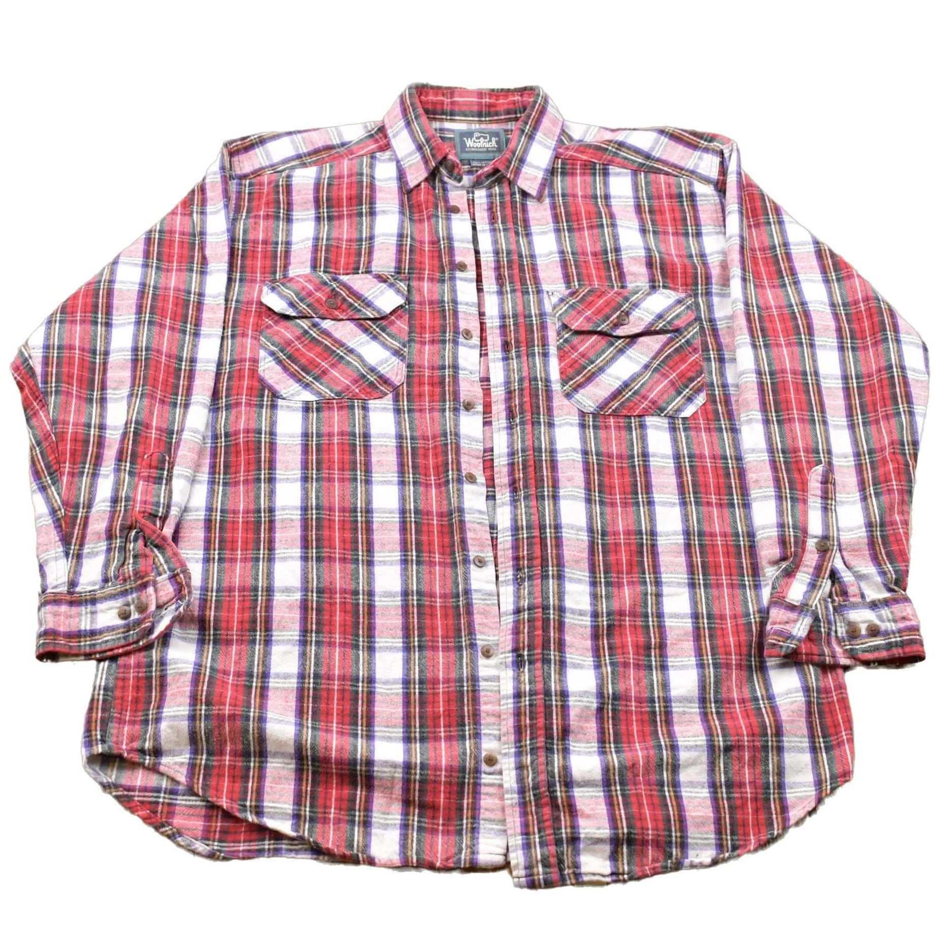 Vintage 1990s Woolrich Plaid Button Up Shirt Men's XL from propervintagecanada