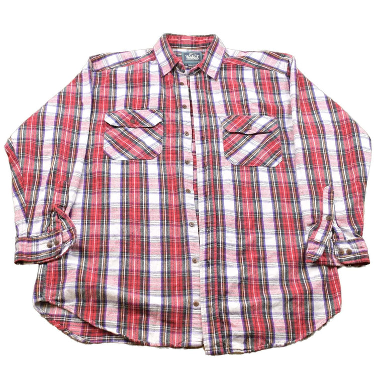 Vintage 1990s Woolrich Plaid Button Up Shirt Men's XL from propervintagecanada