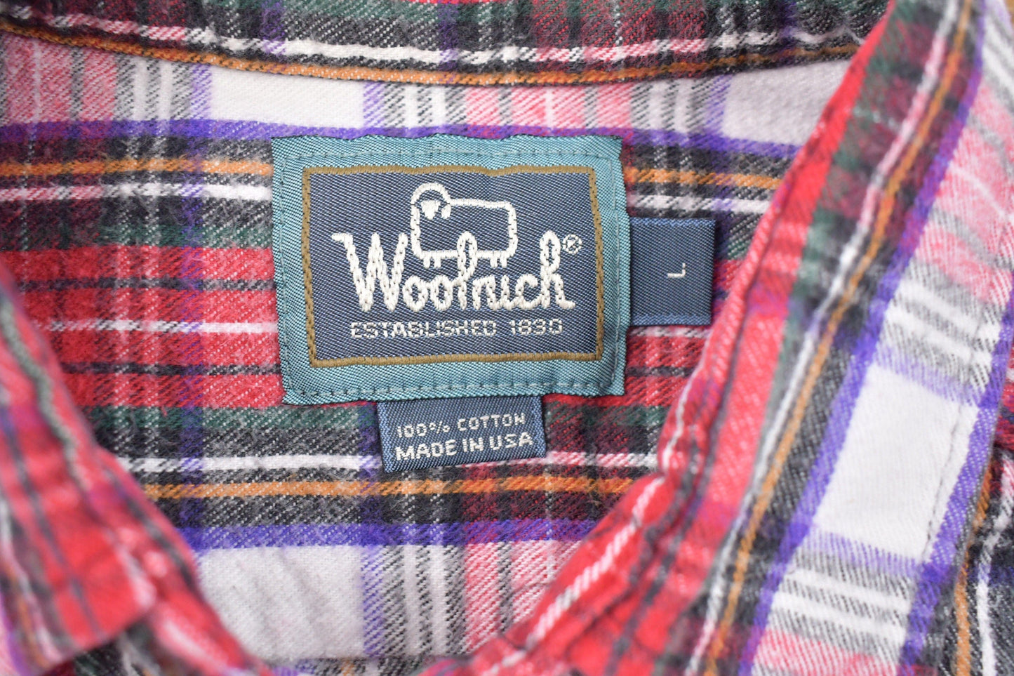 Vintage 1990s Woolrich Plaid Button Up Shirt Men's XL from propervintagecanada