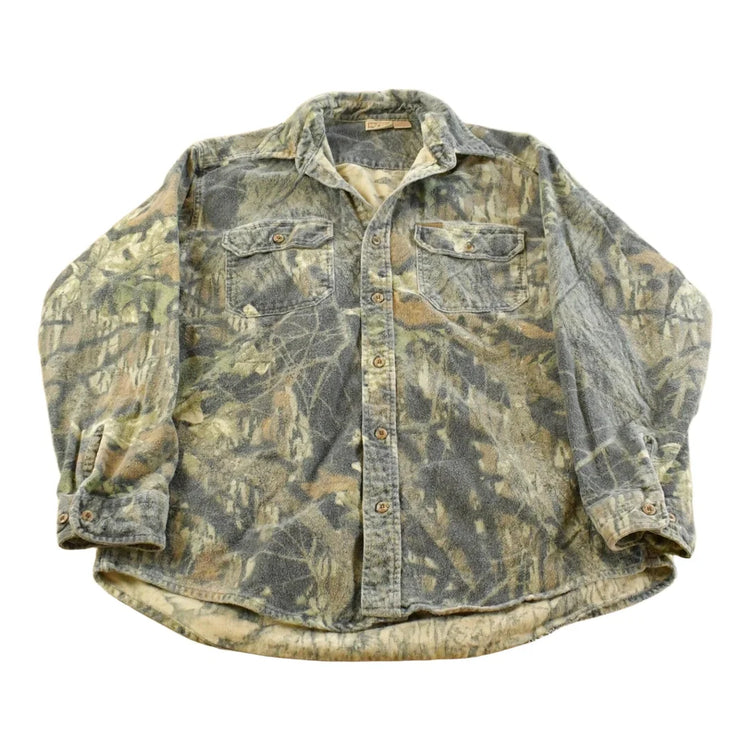 Vintage 1990s Woolrich Tree Camo Button Up Shirt Men's L from propervintagecanada