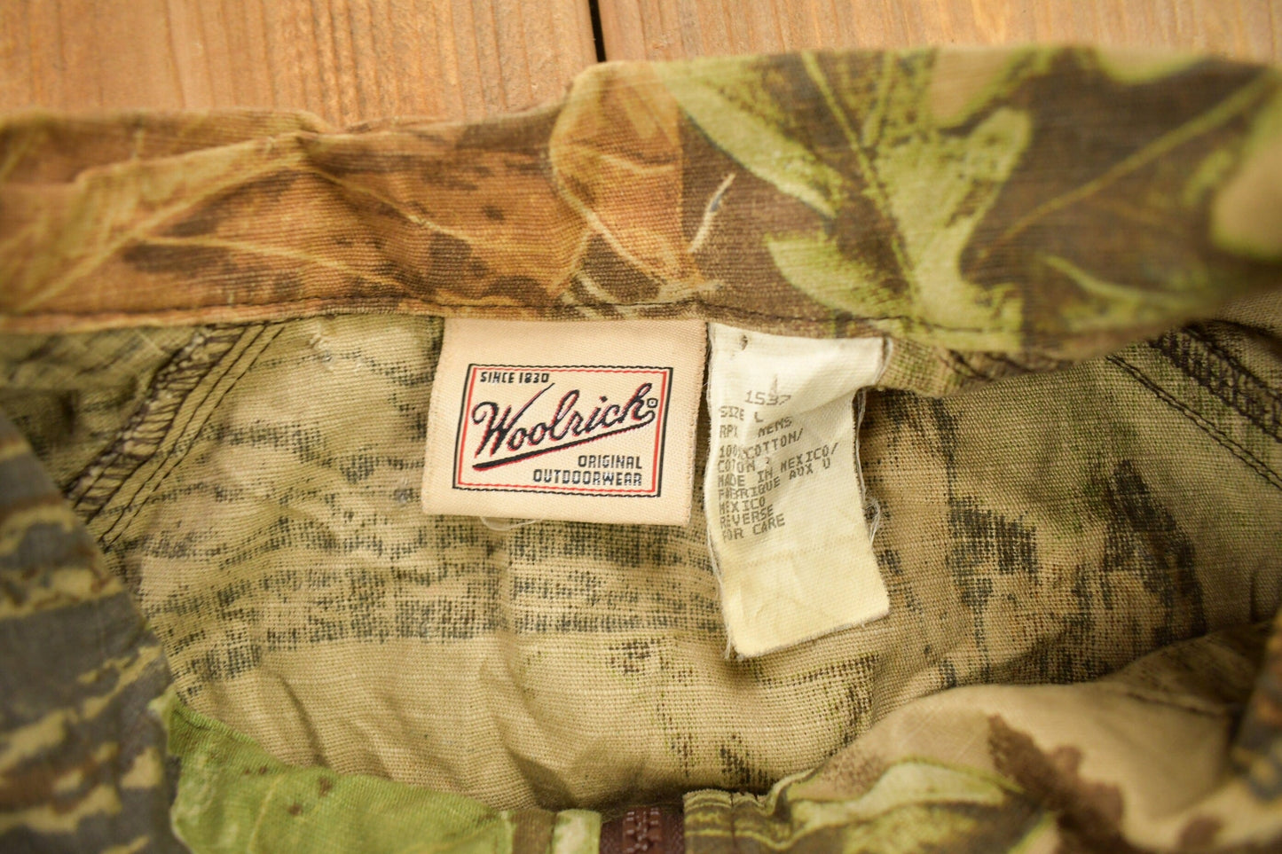 Vintage 1990s Woolrich Tree Camo Windbreaker Jacket Men's XL from propervintagecanada