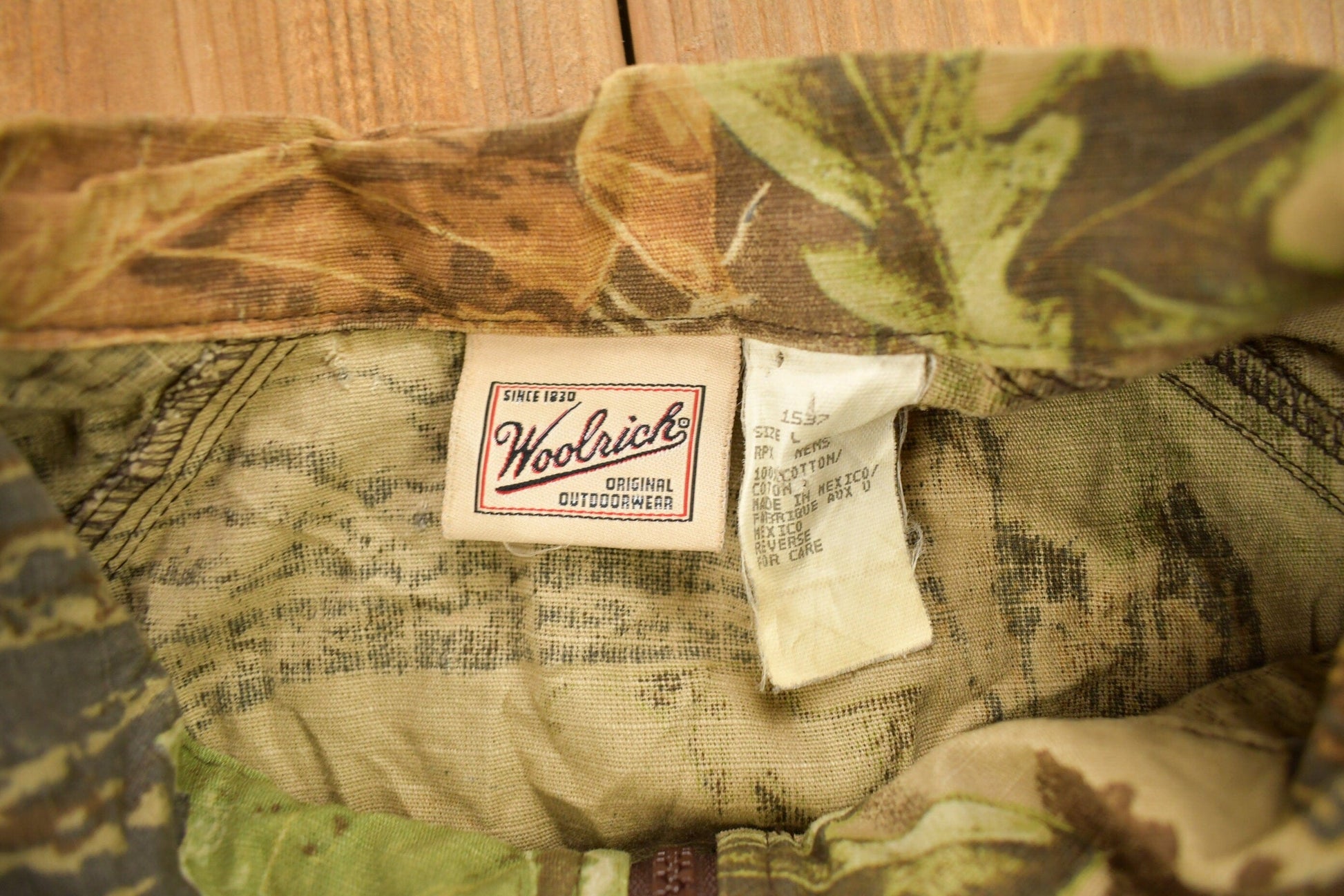 Vintage 1990s Woolrich Tree Camo Windbreaker Jacket Men's XL from propervintagecanada