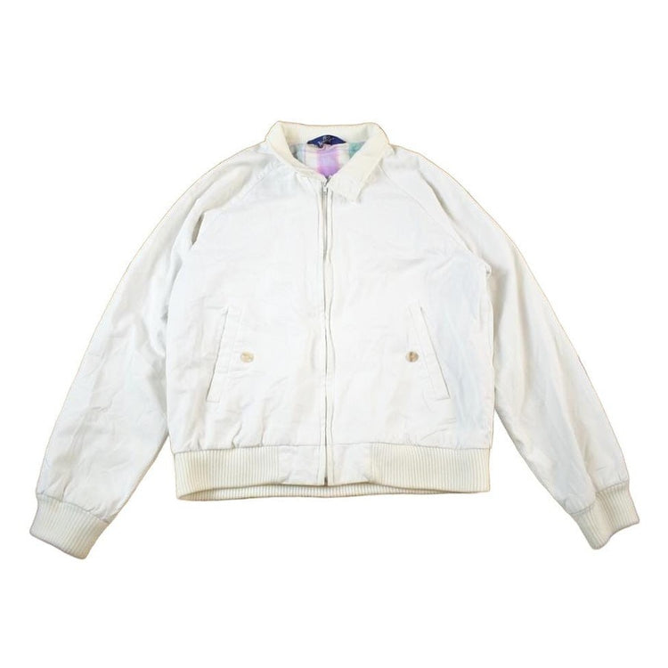 Vintage 1990s Woolrich White Plaid Lined Light Jacket Men's S from propervintagecanada