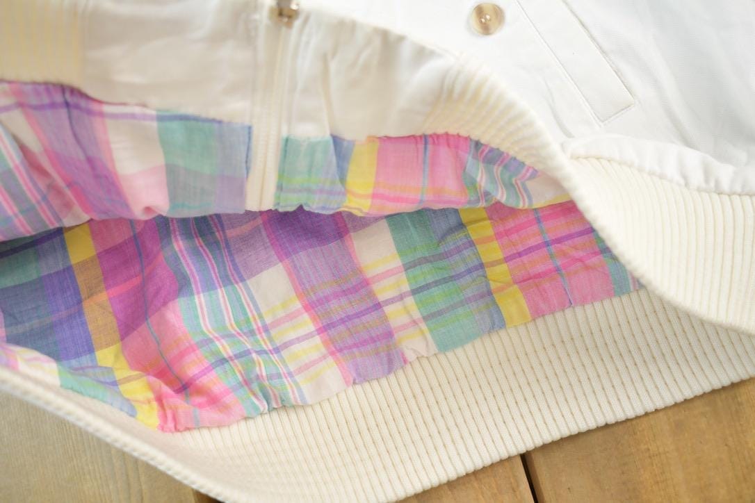Vintage 1990s Woolrich White Plaid Lined Light Jacket Men's S from propervintagecanada