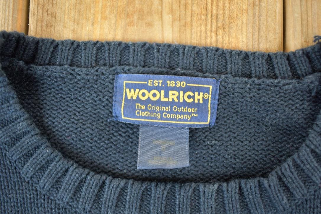 Vintage 1990s Woolrich Wild Arctic Knit Abstract Pattern Crewneck Sweater Womens S from propervintagecanada