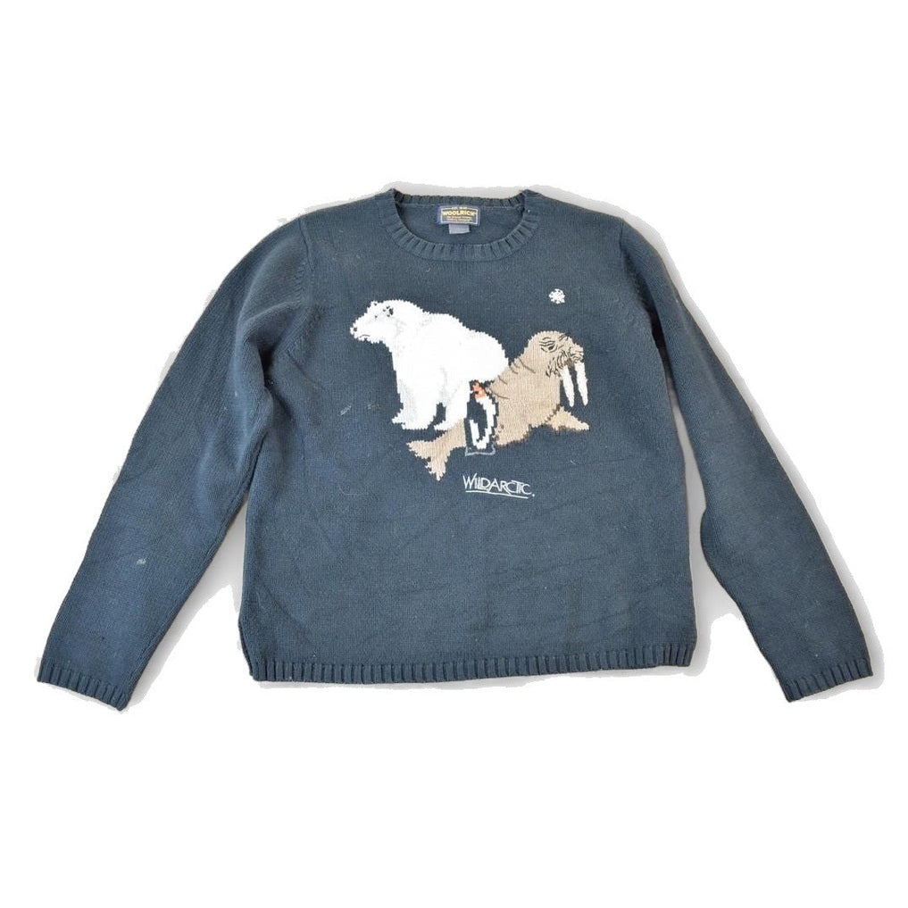 Vintage 1990s Woolrich Wild Arctic Knit Abstract Pattern Crewneck Sweater Womens S from propervintagecanada